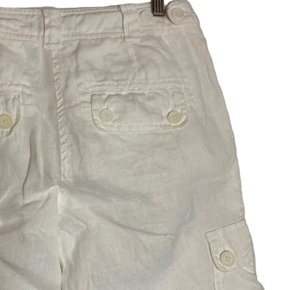 RW & Co White Cargo Pockets Capris Linen 2 - Picture 12 of 16